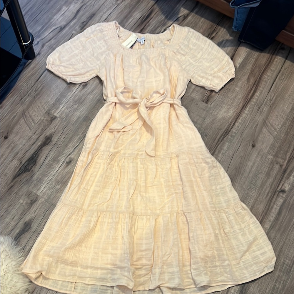 Evereve Cream Puff Sleeve Midi Sundress